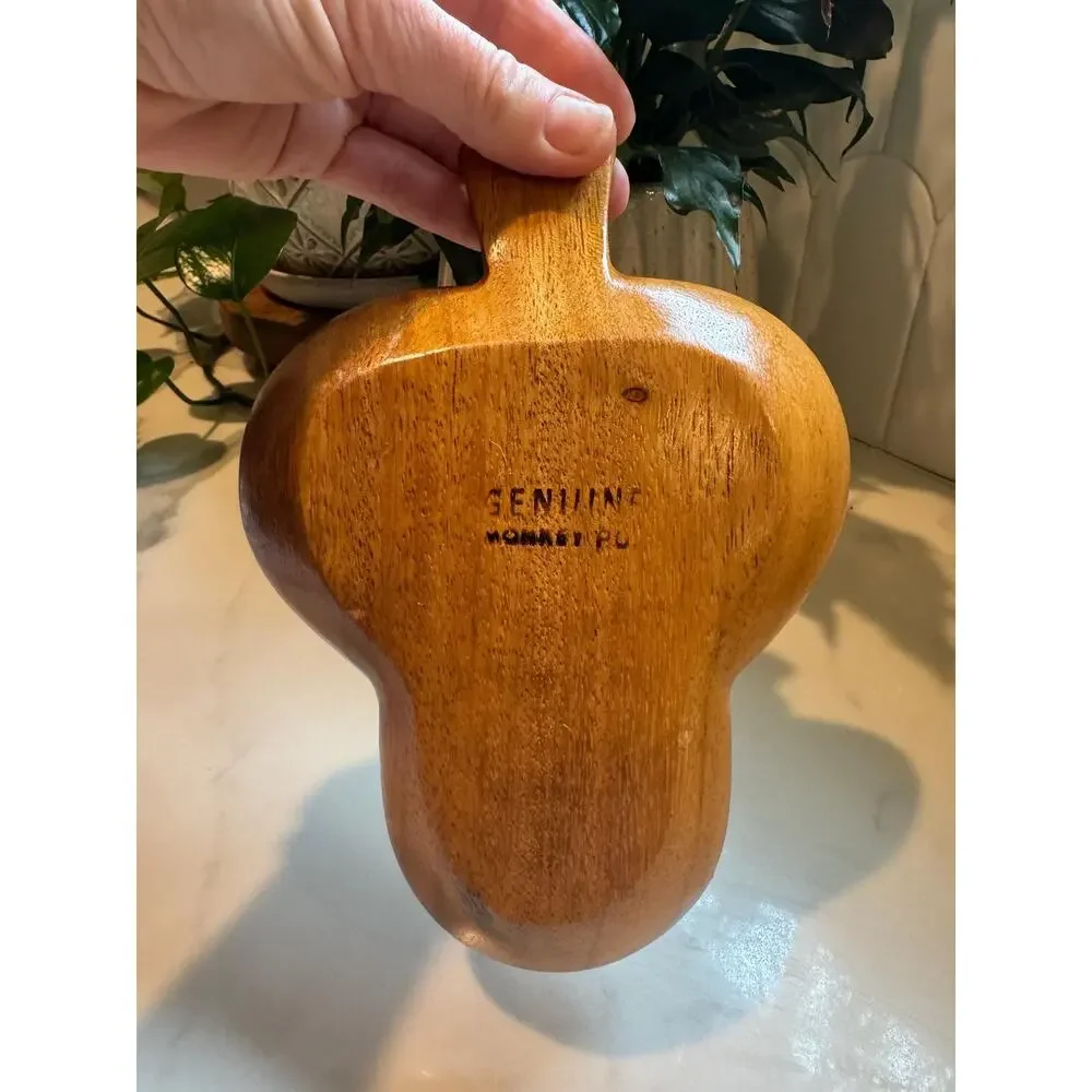 Vintage Monkey Pod Teak Wood Clover Dish - Midcentury Trinket or Serving Tray